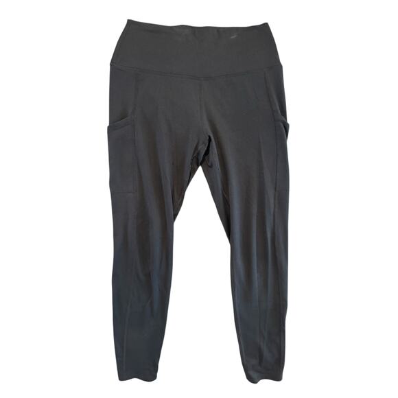 Aerie Chill Play Move Black Capri Leggings Medium High Rise Activewear Pockets - Picture 2 of 10